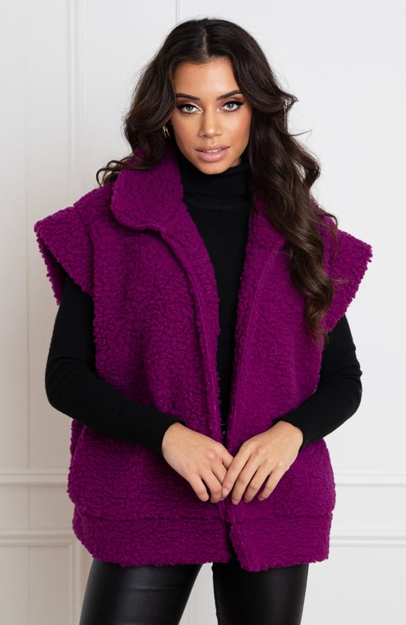Gilet Teddy Merel Dark Magenta – shoparchief — foto 2