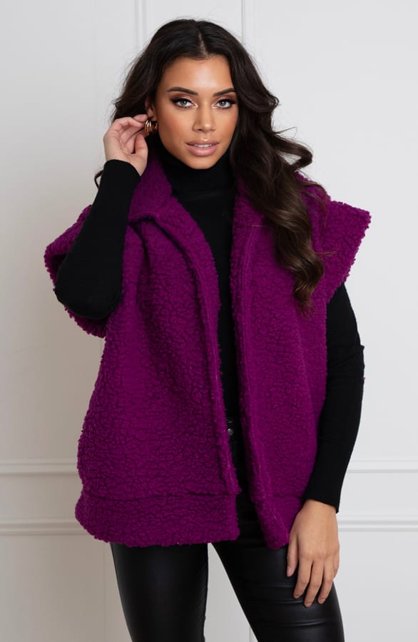 Gilet Teddy Merel Dark Magenta – shoparchief — foto 3