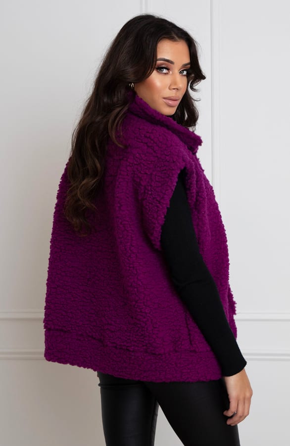 Gilet Teddy Merel Dark Magenta – shoparchief — foto 4