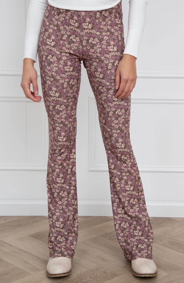 Janine Flared Broek Bloemenprint Mauve – shoparchief — foto 2