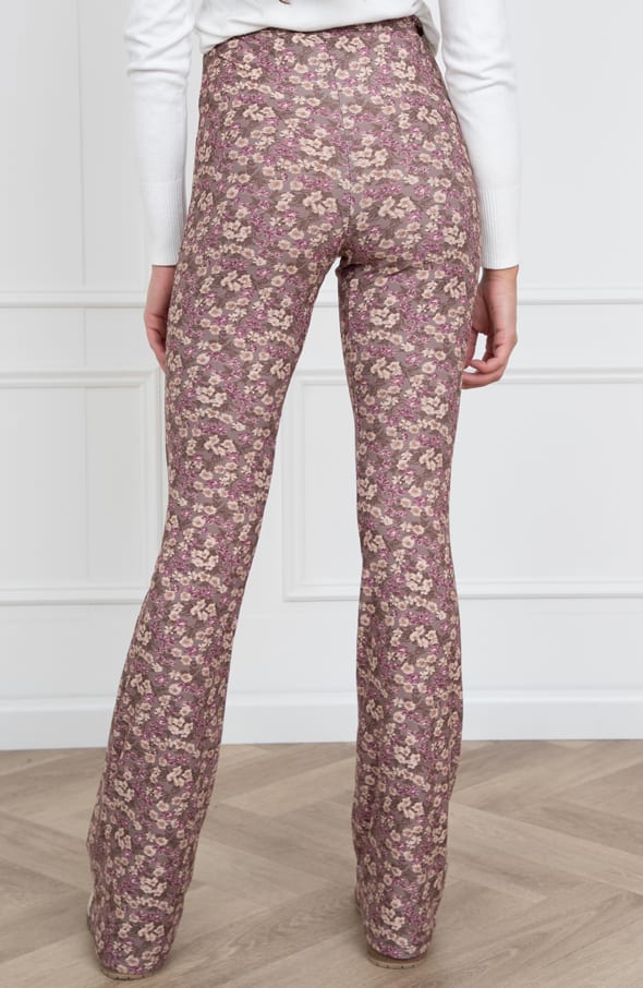 Janine Flared Broek Bloemenprint Mauve – shoparchief — foto 4