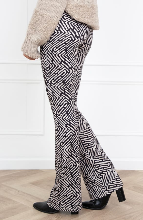 Janine Flared Broek Print Camel – shoparchief — foto 2