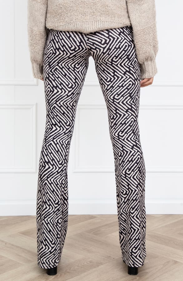 Janine Flared Broek Print Camel – shoparchief — foto 3