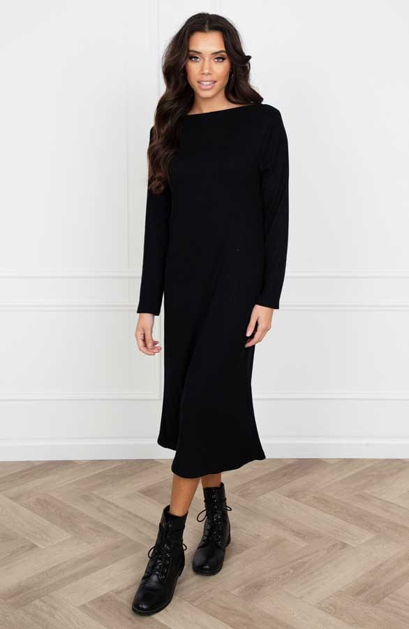 Jurk met Boothals Sammie Zwart – shoparchief