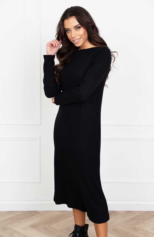 Jurk met Boothals Sammie Zwart – shoparchief — foto 3