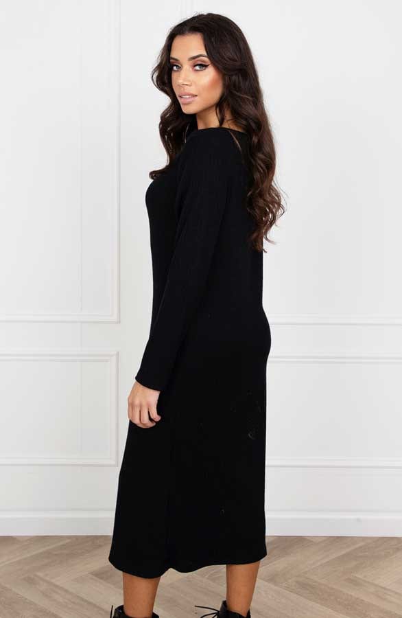 Jurk met Boothals Sammie Zwart – shoparchief — foto 4