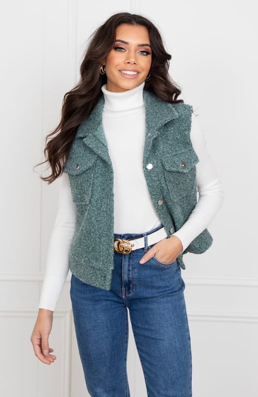 Knopen Boucle Gilet Marieke Dust Mint – shoparchief