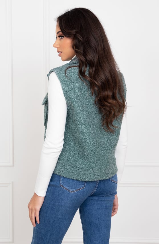 Knopen Boucle Gilet Marieke Dust Mint – shoparchief — foto 5
