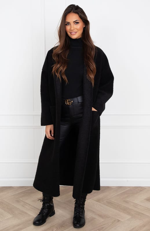 Lang Teddy Vest Grace Zwart – shoparchief