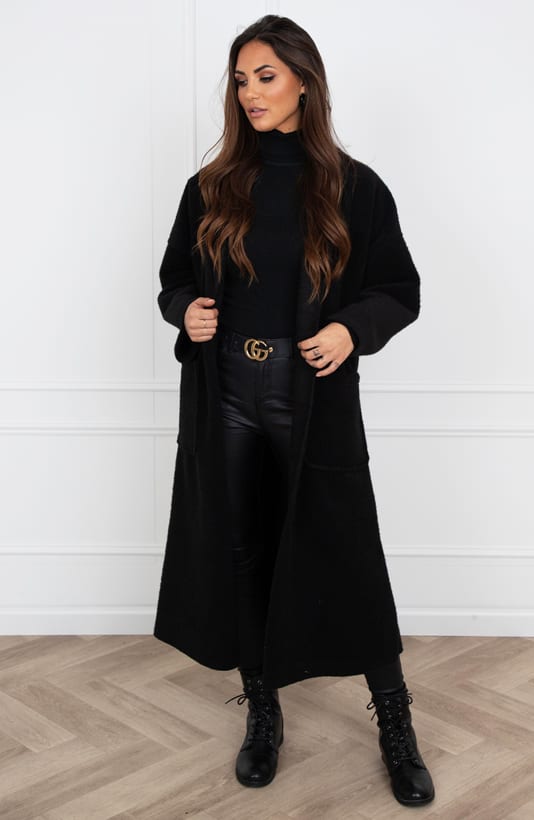 Lang Teddy Vest Grace Zwart – shoparchief — foto 3