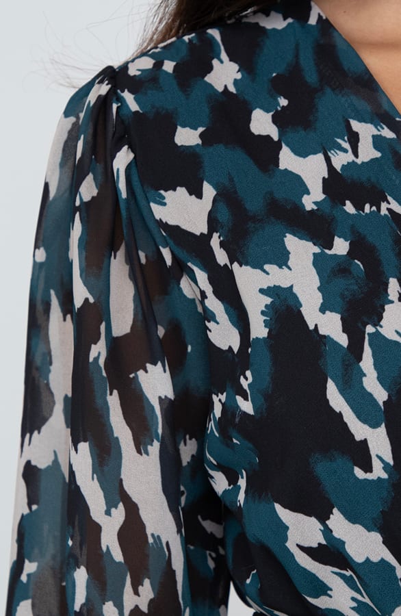 Leopard V-hals Dress Kenza Petrol – shoparchief — foto 6
