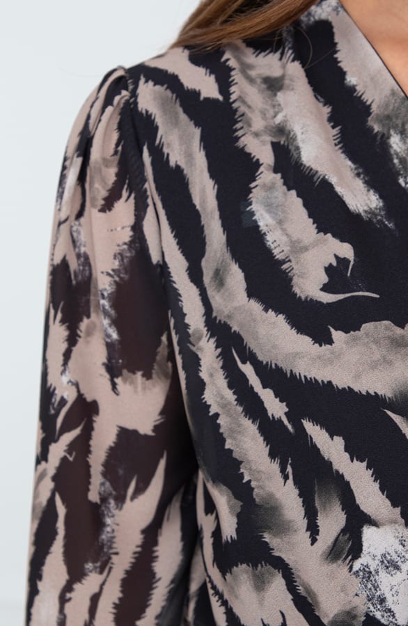 Leopard V-hals Dress Kenza Taupe – shoparchief — foto 7