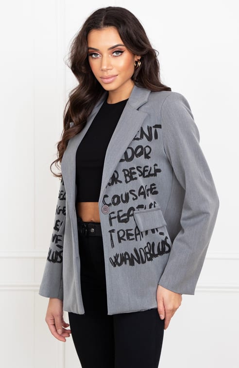 Limited Graffiti Blazer Donna Grijs – shoparchief — foto 2