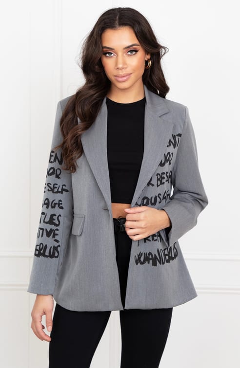 Limited Graffiti Blazer Donna Grijs – shoparchief