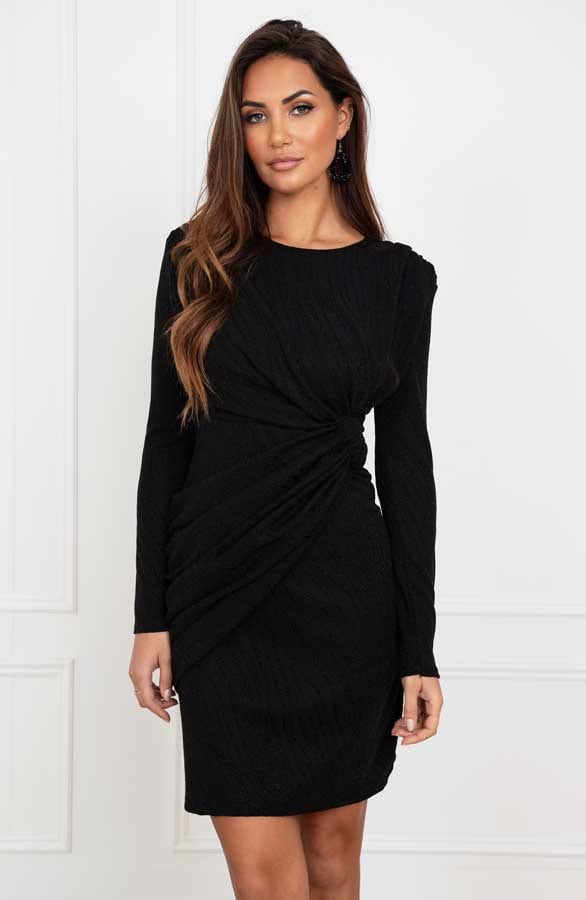 Lurex Gedrapeerde Jurk Liane Zwart – shoparchief — foto 2