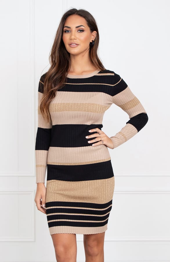 Lurex Strepen Jurk Myrna Zwart – shoparchief