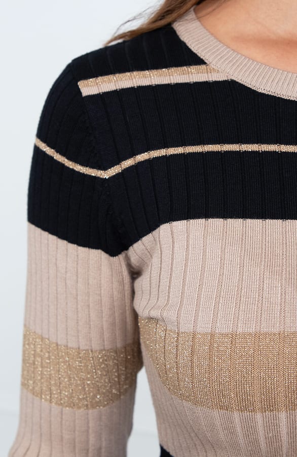 Lurex Strepen Jurk Myrna Zwart – shoparchief — foto 5