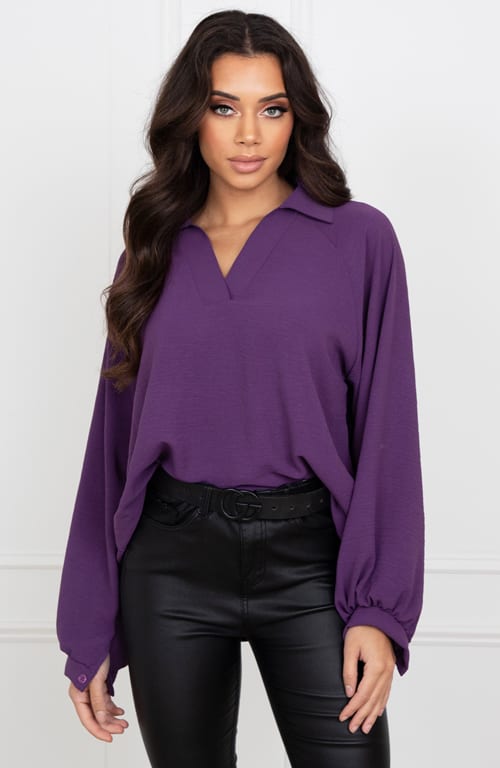 Oversized Blouse Xenna Dark Purple – shoparchief