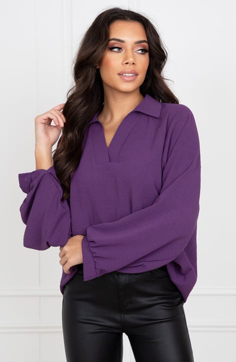 Oversized Blouse Xenna Dark Purple – shoparchief — foto 3