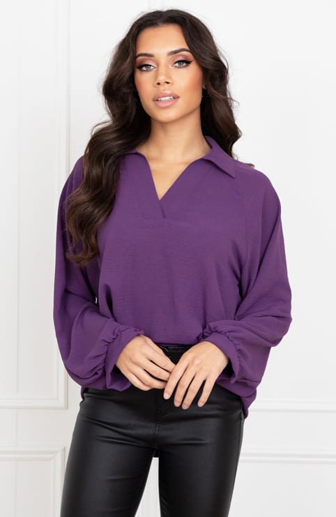 Oversized Blouse Xenna Dark Purple – shoparchief — foto 2