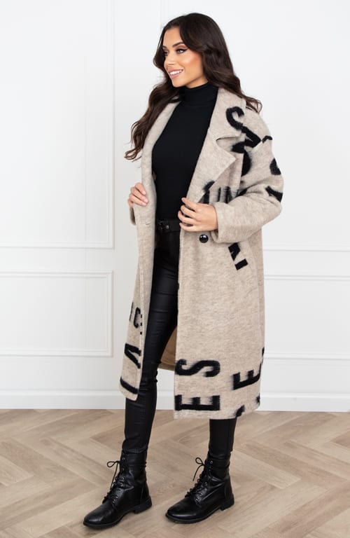 Oversized Letter Coat Yvonne Beige – shoparchief — foto 6