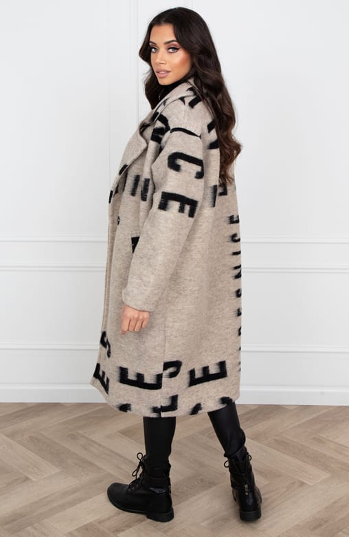 Oversized Letter Coat Yvonne Beige – shoparchief — foto 7