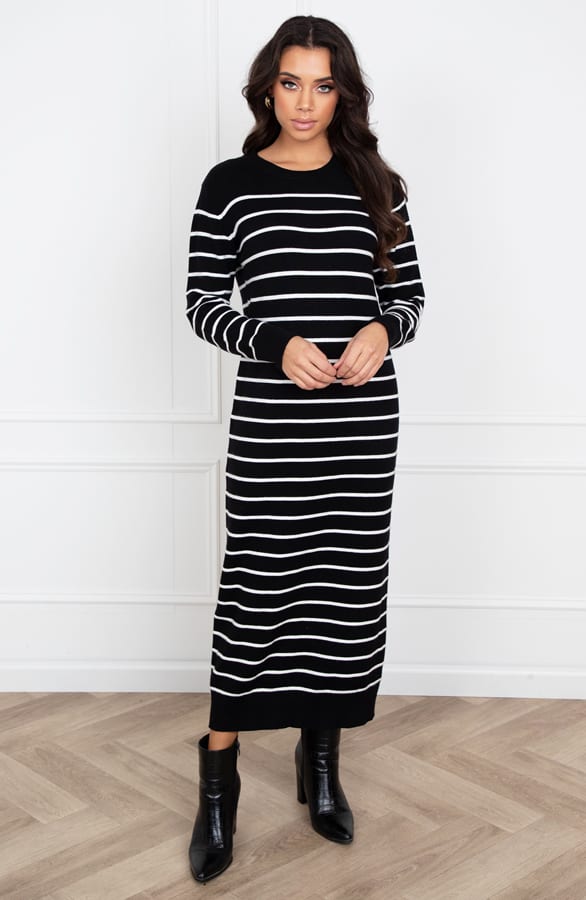Oversized Strepen Jurk Fayah Zwart – shoparchief