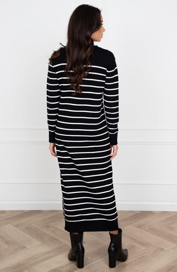 Oversized Strepen Jurk Fayah Zwart – shoparchief — foto 2