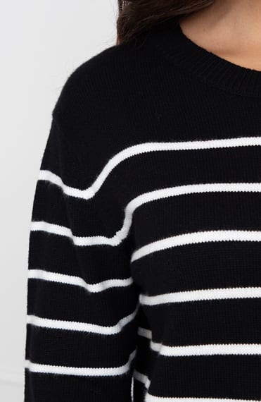 Oversized Strepen Jurk Fayah Zwart – shoparchief — foto 3