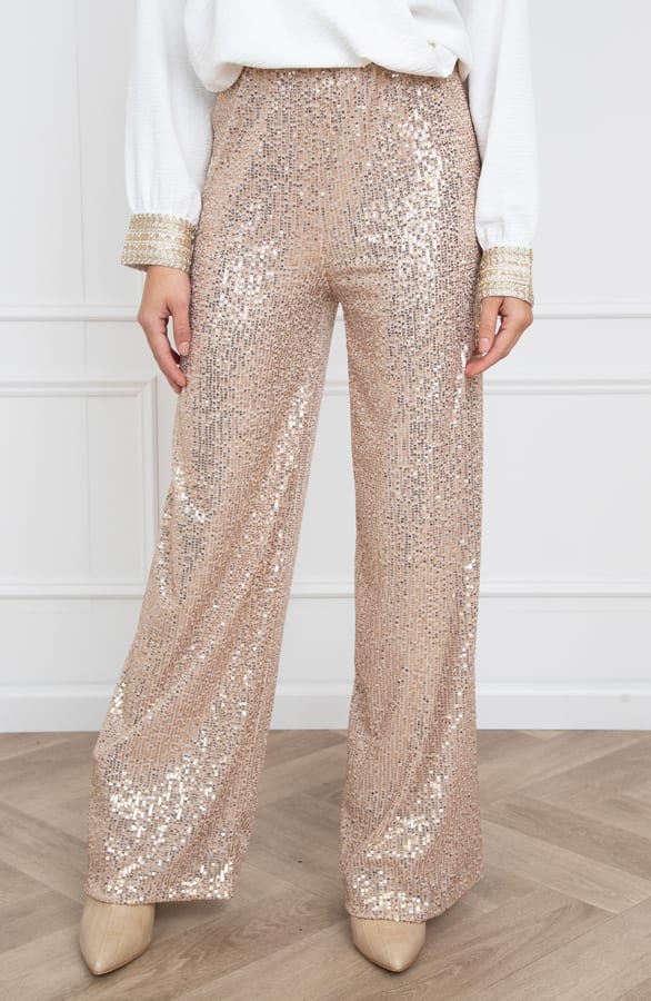 Pailletten Broek Tanja Beige – shoparchief