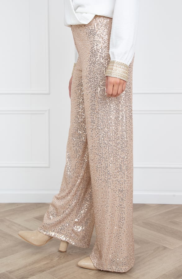 Pailletten Broek Tanja Beige – shoparchief — foto 2
