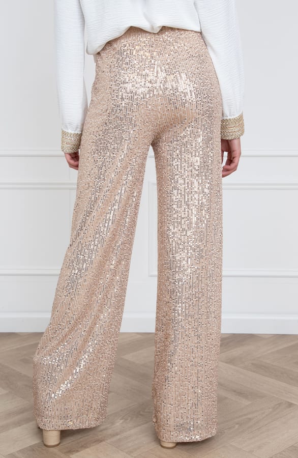Pailletten Broek Tanja Beige – shoparchief — foto 3