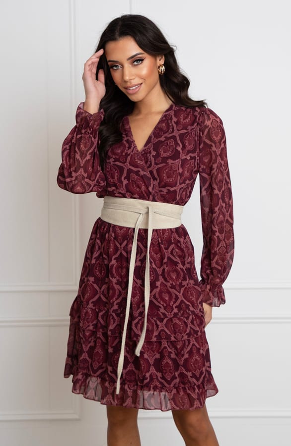 Print Jurk Geraldine Dark Pink – shoparchief — foto 3