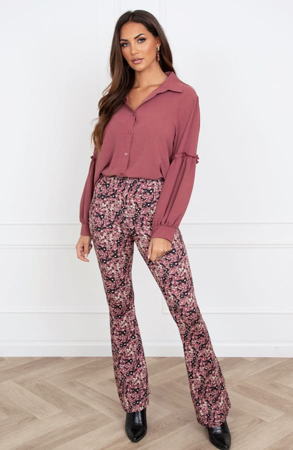 Ruffle Mouwen Blouse Dee Dust Roze – shoparchief — foto 6