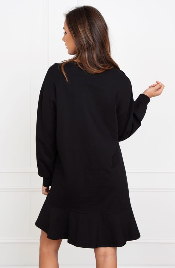 Ruffle Sweater Jurk Nathalie Zwart – alle jurkjes — foto 2