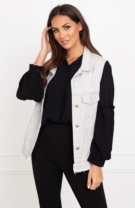 Spijkerstof Gilet Vera Grijs – shoparchief