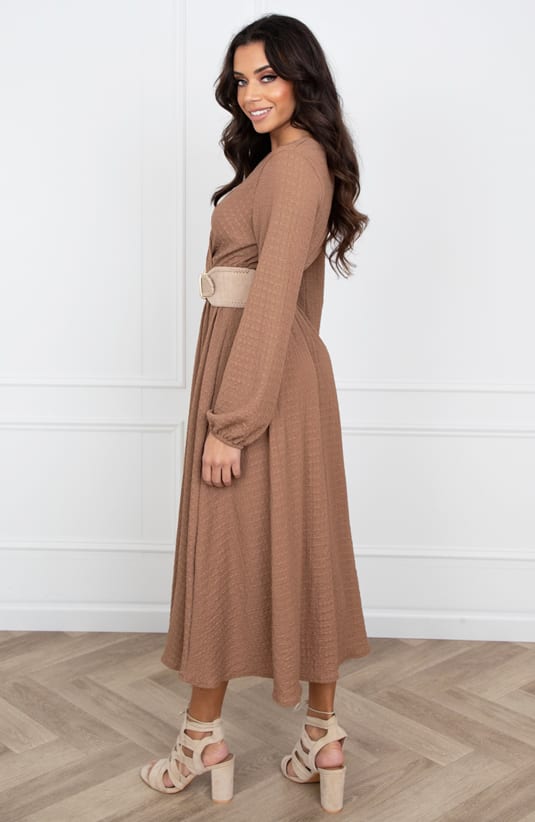 Smocked Maxi Jurk Anika Camel – shoparchief — foto 5