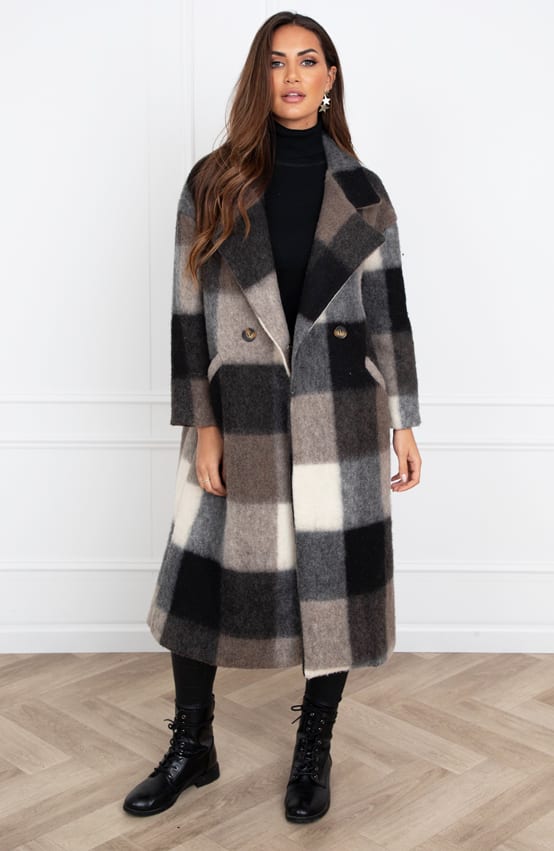 Soft Oversized Coat Gaya Geblokt – shoparchief