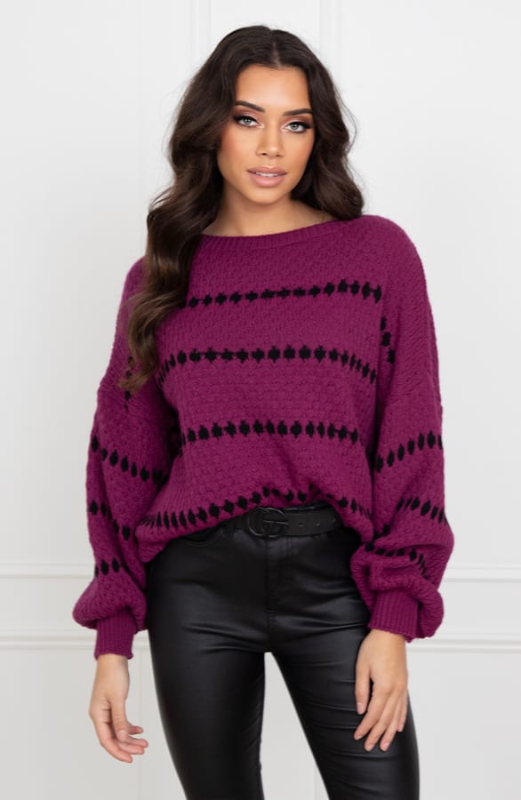 Stipjes Trui Emie Magenta – shoparchief — foto 2