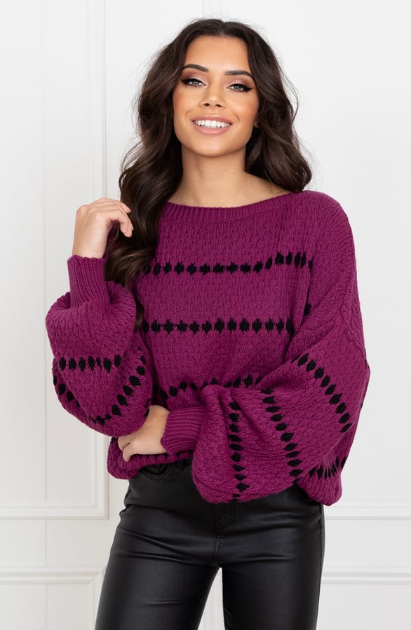 Stipjes Trui Emie Magenta – shoparchief