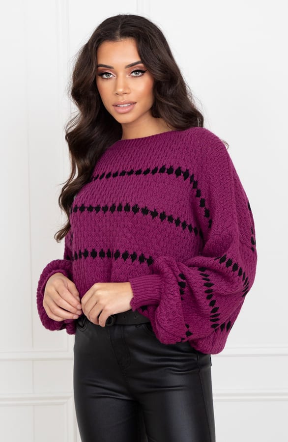 Stipjes Trui Emie Magenta – shoparchief — foto 3