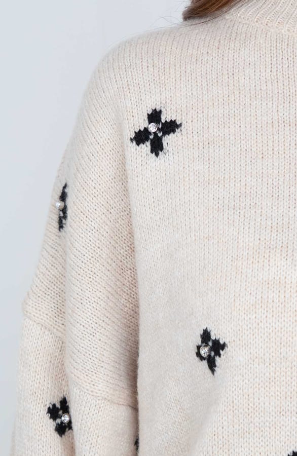 Trendy Diamond Sweater Vanity Beige – shoparchief — foto 5