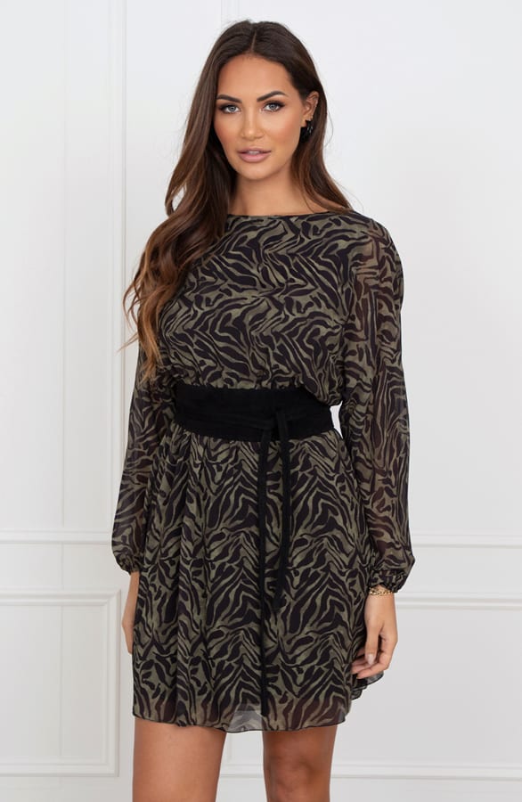 Trendy Print Jurk Elena Army – shoparchief — foto 2