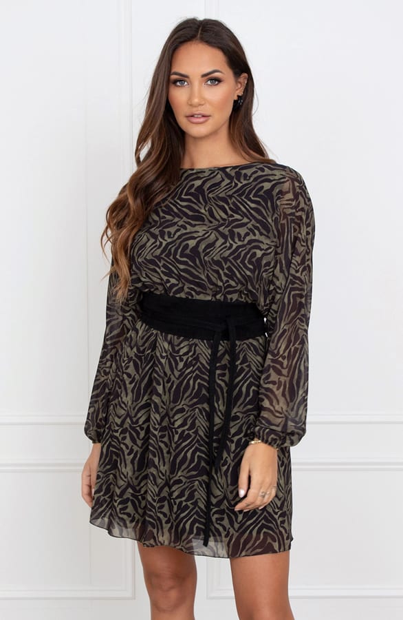 Trendy Print Jurk Elena Army – shoparchief
