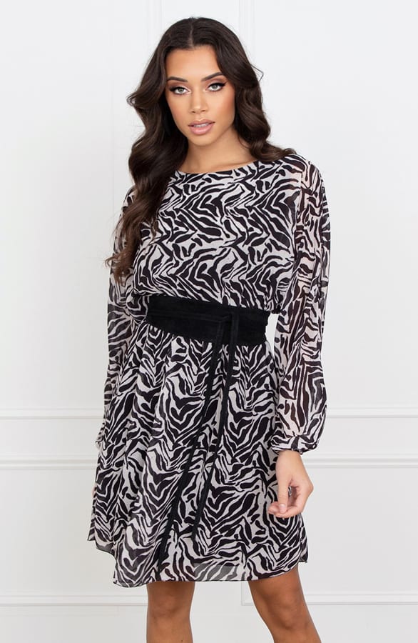 Trendy Print Jurk Elena Beige – shoparchief