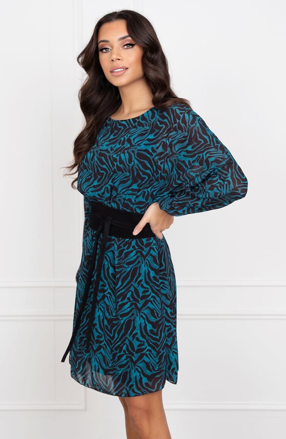 Trendy Print Jurk Elena Petrol – shoparchief — foto 2