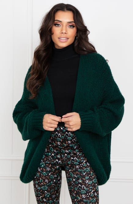 Trendy Vest Gebreid Skye Smaragd – shoparchief