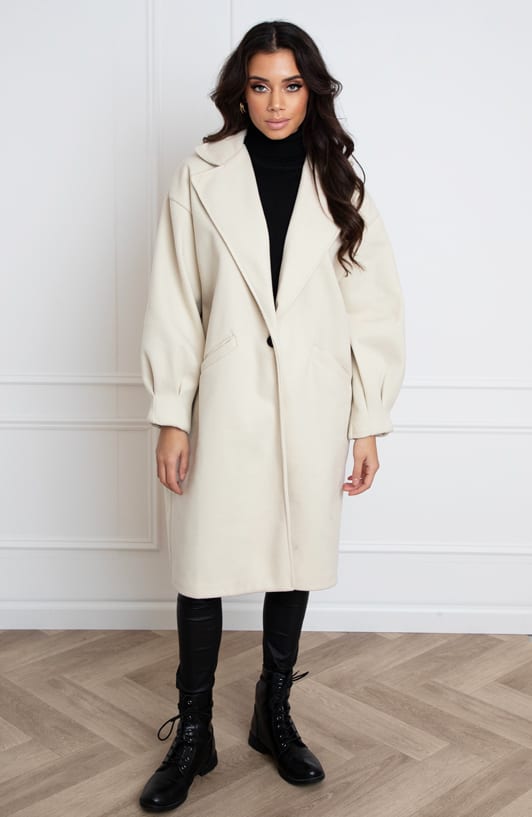 Ultra Oversized Coat Guusje Beige – shoparchief