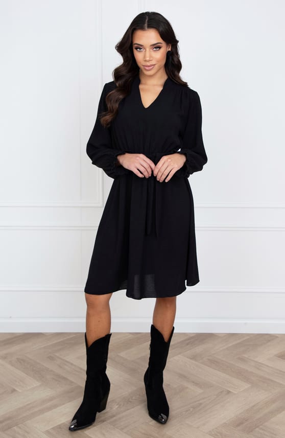 V-hals Jurk Rebecca Zwart – shoparchief — foto 4