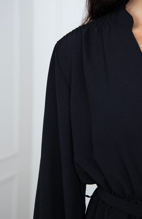 V-hals Jurk Rebecca Zwart – shoparchief — foto 5